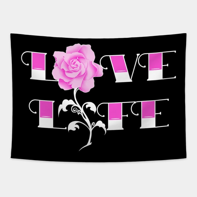 Love life rose Tapestry by Sinister Motives Designs