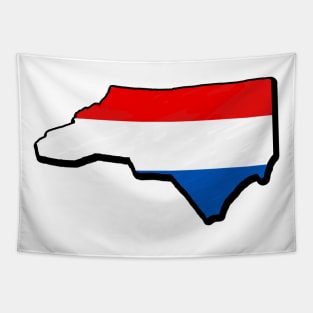 Red, White, and Blue North Carolina Outline Tapestry