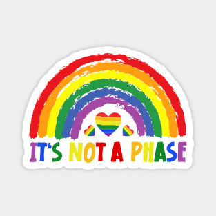 LGBTQIA+ Rainbow Flag Gay Pride Ally It's Not A Phase Magnet