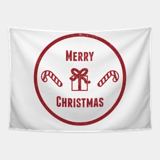 Merry Christmas Badge - Red Tapestry