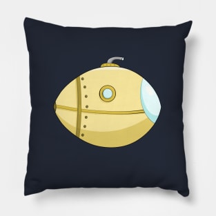 Cute Yellow Submarine Illustration Pillow