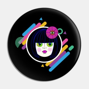 Yayoi Kusama Dollface GeoFrame/Black Hair Pin