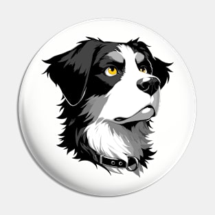 Stunning and Cool Appenzeller Sennenhund Monochrome and Gold Portrait for Father's Day Pin