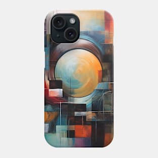 Minimalistic Geometric Patterns in an Abstract Oil Painting Phone Case