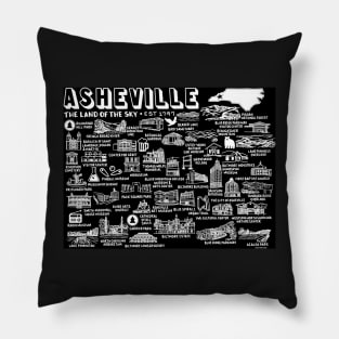 Asheville Map Art Pillow