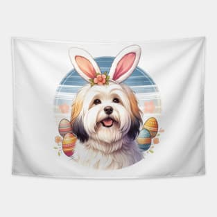 Coton de Tulear Celebrates Easter with Bunny Ears Tapestry