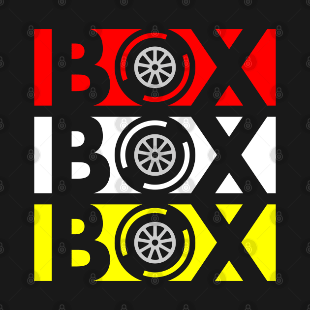 Box Box Box F1 Tyre Compound Stripes Design by DavidSpeedDesign