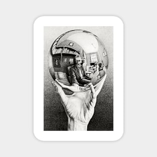 Escher Hand with Reflecting Sphere Art Poster Imp-Art Maurits Escher Fantasy Illustration Surreal Print Magnet