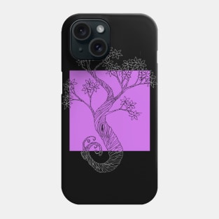 Purple Square Ink Tree Phone Case