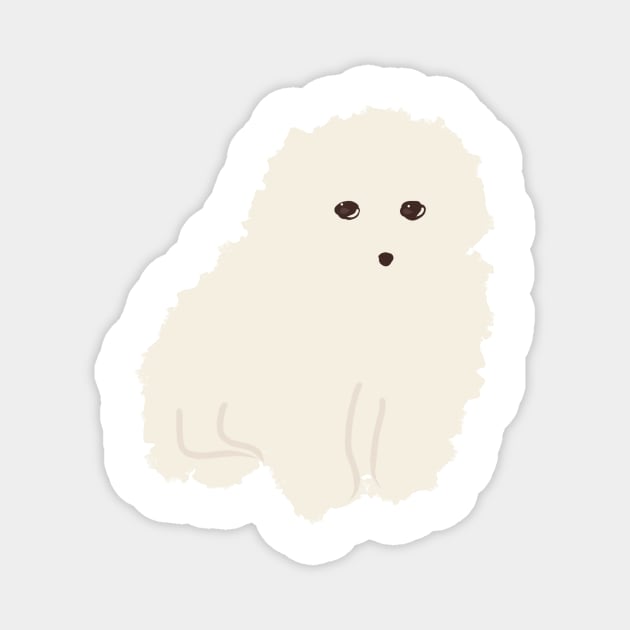 Fluffy Dog Magnet by PatternbyNOK