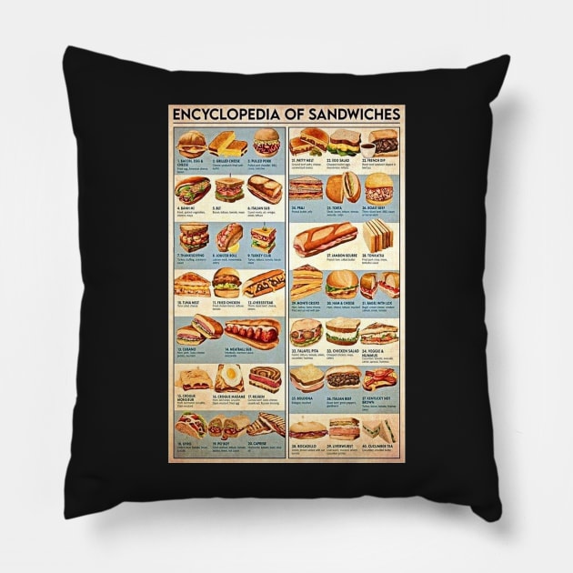 All the Sandwiches! Pillow by funhousejen
