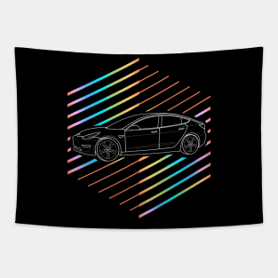 Retro 80s Electric Car Tapestry