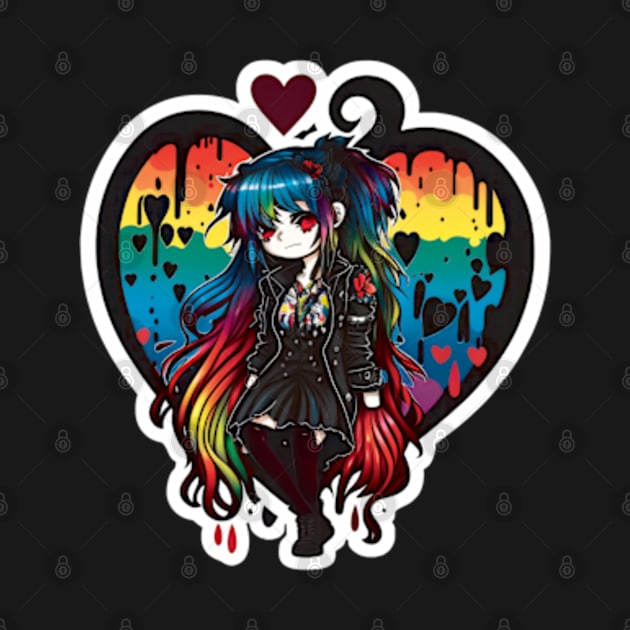 Rainbowcore Heart Dripped gothic style by The-Dark-King