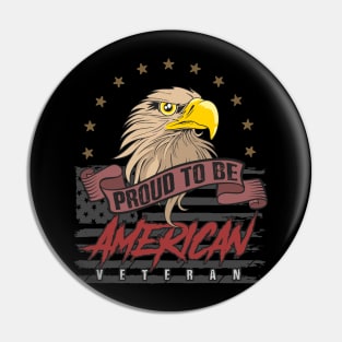 American Eagle Head Veteran Vector Pin