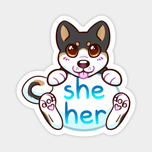 Doggy Pronouns - She/Her Magnet