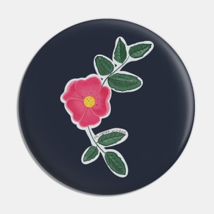 California Wild Rose Wildflower Pin