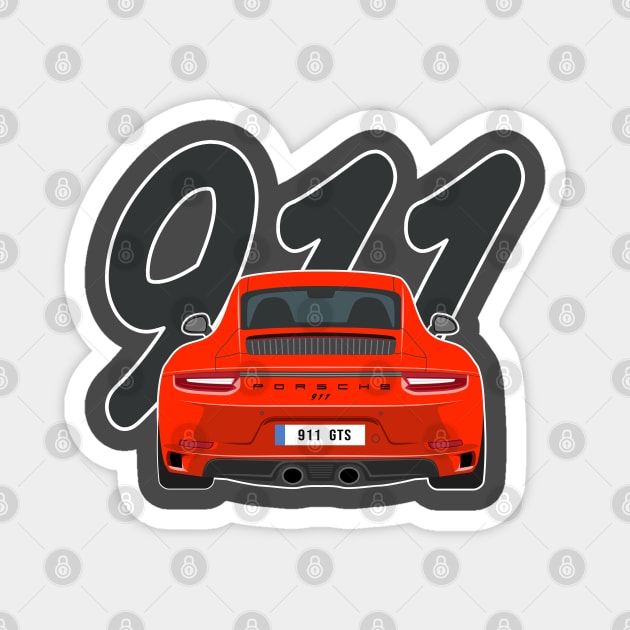 911 gts car red edition Magnet by creative.z