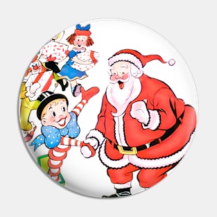 Jo Joy Santa Claus Toys Merry Christmas Retro Vintage Cartoons Comic Book Pin