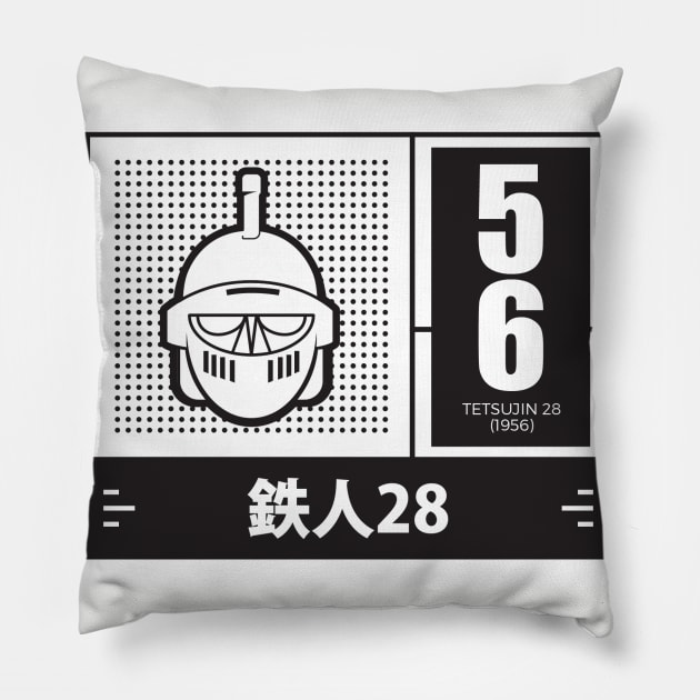 Retro anime robo Tetsujin 28 Pillow by soujohn