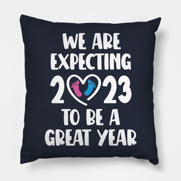 New Baby Announcement Future Mom & Dad, We Are Expecting 2023 to Be a Great Year - Christmas Pregnancy Gift Gender Reveal Party Pillow by EleganceSpace