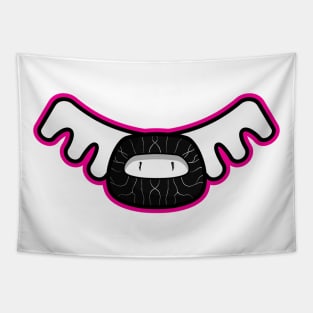 cute little black monster winged character vector Tapestry