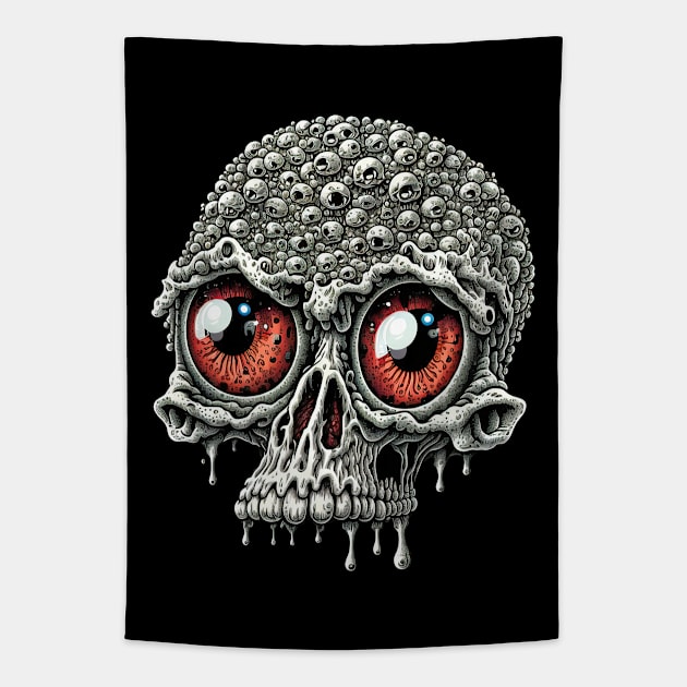 Zombie Gore Brain Skull 4 Tapestry by unknown_pleasures