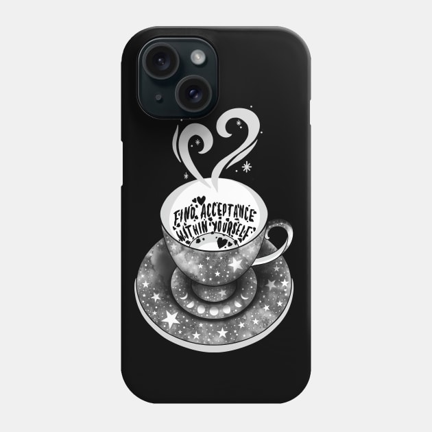 Tea Leaf Reading in Tea Cup - Find Acceptance Within Yourself Phone Case by The Lunar Resplendence