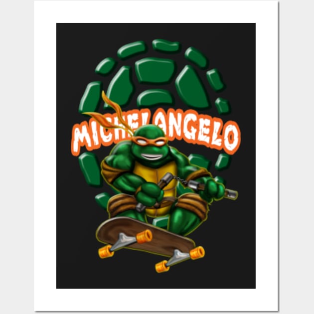 Michelangelo the ninja turtle painting Michelangelo the artist V Neck T  Shirt by Amina