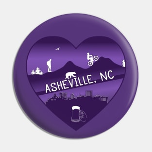 I Love AVL - Heart Cityscape - PURPLE NA 08 Pin