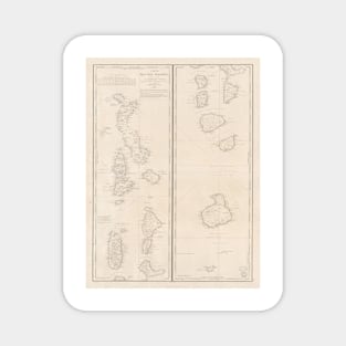 Old Maldives Islands Map (1841) Vintage Maldivian Isles Atlas Magnet