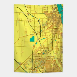 Fort Pierce Florida Map Graphic Art Tapestry