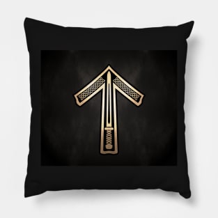 Tyr / Tiwaz Rune from the Futhark - Smokey and Torch Lit Pillow