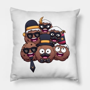 Funny Oliebollen Wearing New Year’s Elements Pillow