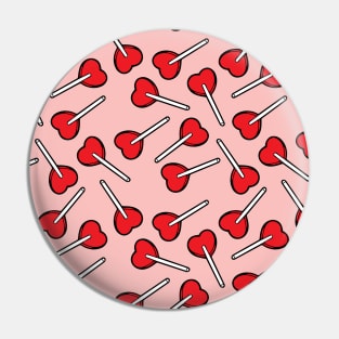 Red Heart Lollipops Pin