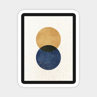 Circle Abstract - Gold Navy Blue Texture Magnet