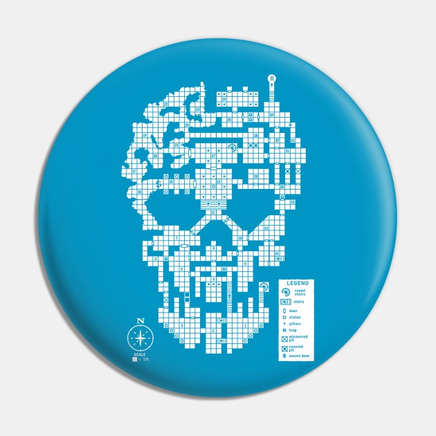 Skull Dungeon Retro Pin by AtLarge
