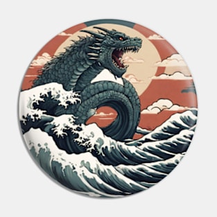 Jǫrmungandr in japanese style art Pin