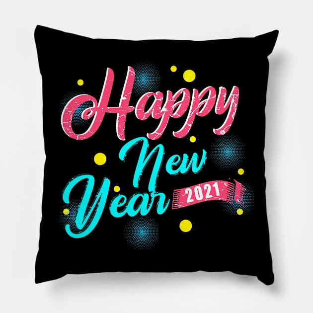 Happy New Year 2021 Pillow by SiegfriedIlligDesign