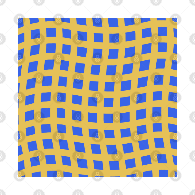 Curvy Grid Pattern (Blue and Yellow) by cecececececelia