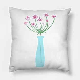 Floral drawing II: butomus umbellatus png Pillow