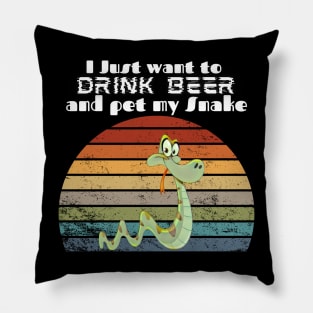 I just want to drink beer and pet my Snake! Pillow