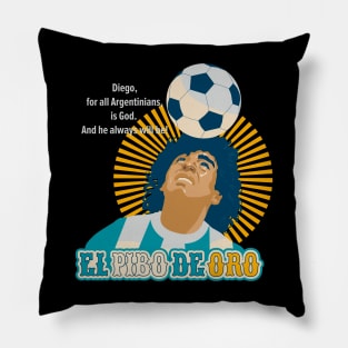 El Pibe de Oro - Diego Maradona Head Juggle Portrait for True Football Aficionados Pillow