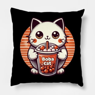 Boba Cat with Milk Tea Pillow