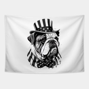 Bulldog 4th of July Tapestry