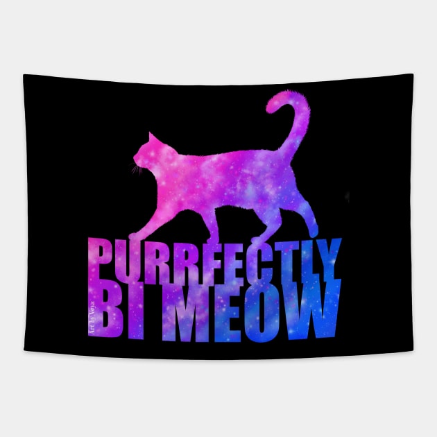 Purrfectly Bi Meow Tapestry by Art by Veya