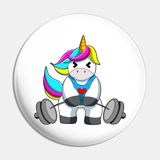 Unicorn at Strength training with Dumbbell Pin by Markus Schnabel