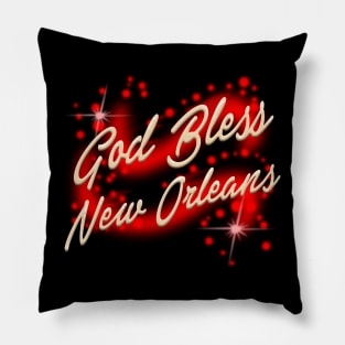 God Bless New Orleans Red Version Pillow