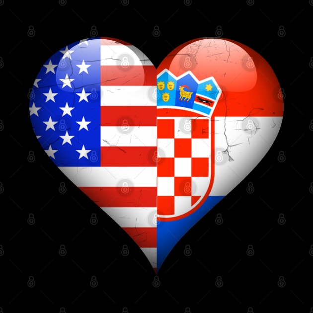 Half American Half Croatian - Gift for Croatian From Croatia by Country Flags