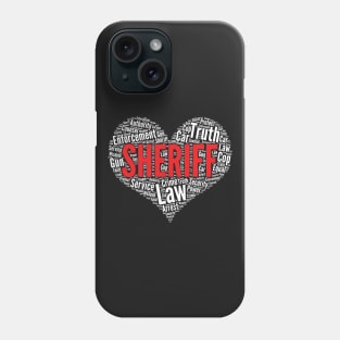 Sheriff Heart Shape Word Cloud Design product Phone Case