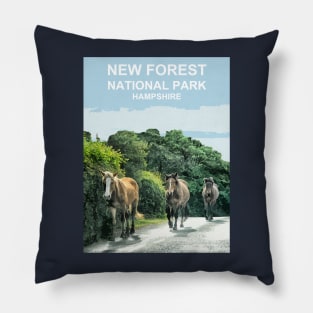 New Forest Ponies, National Park Hampshire England uk. Pillow